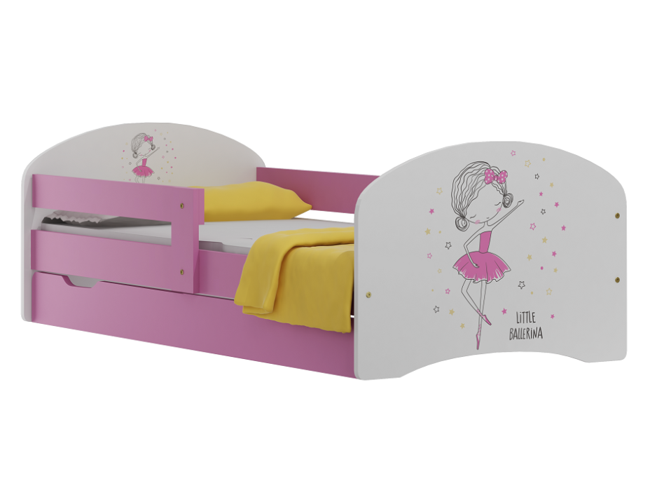 Detská posteľ so zásuvkami MALÁ balerína 160x80 cm + matrac