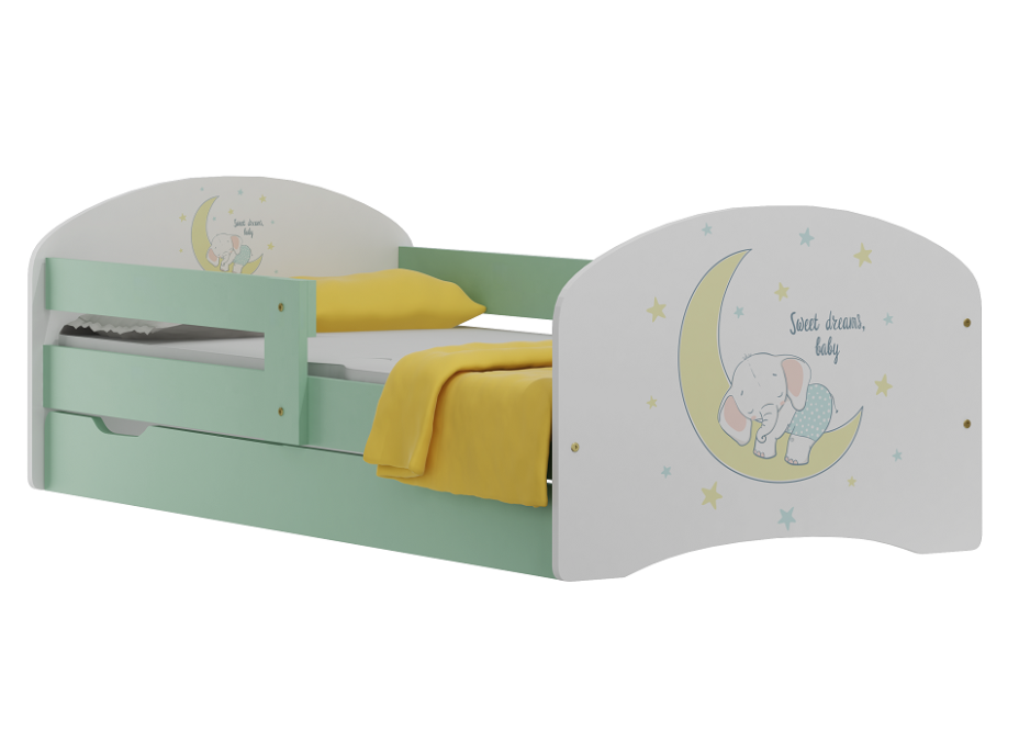 Detská posteľ so zásuvkami SPIACI slun 140x70 cm