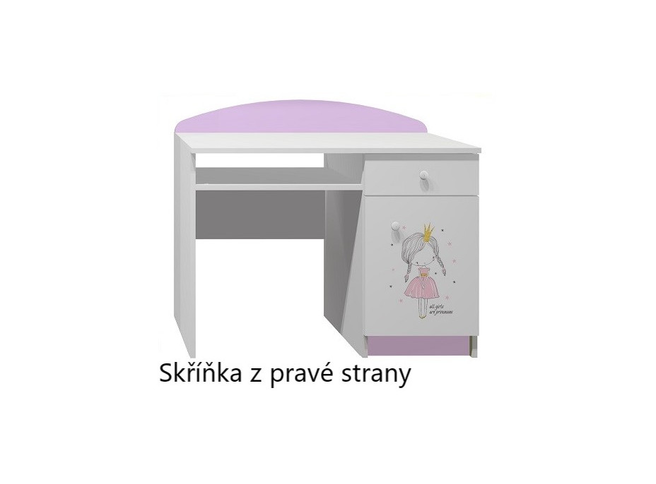 Písací stôl RUŽOVÁ PRINCEZNA - TYP A