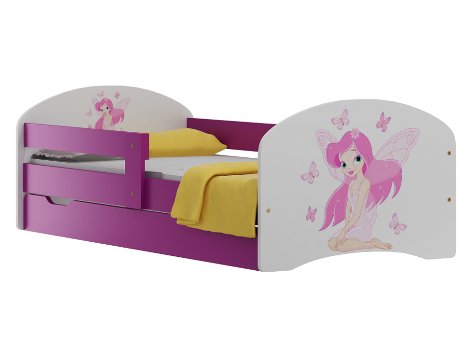 Detská posteľ so zásuvkami VÍLA v ružovej 200x90 cm