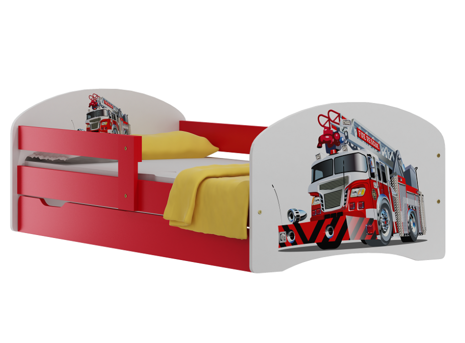 Detská posteľ so zásuvkami požiarnické AUTO 160x80 cm