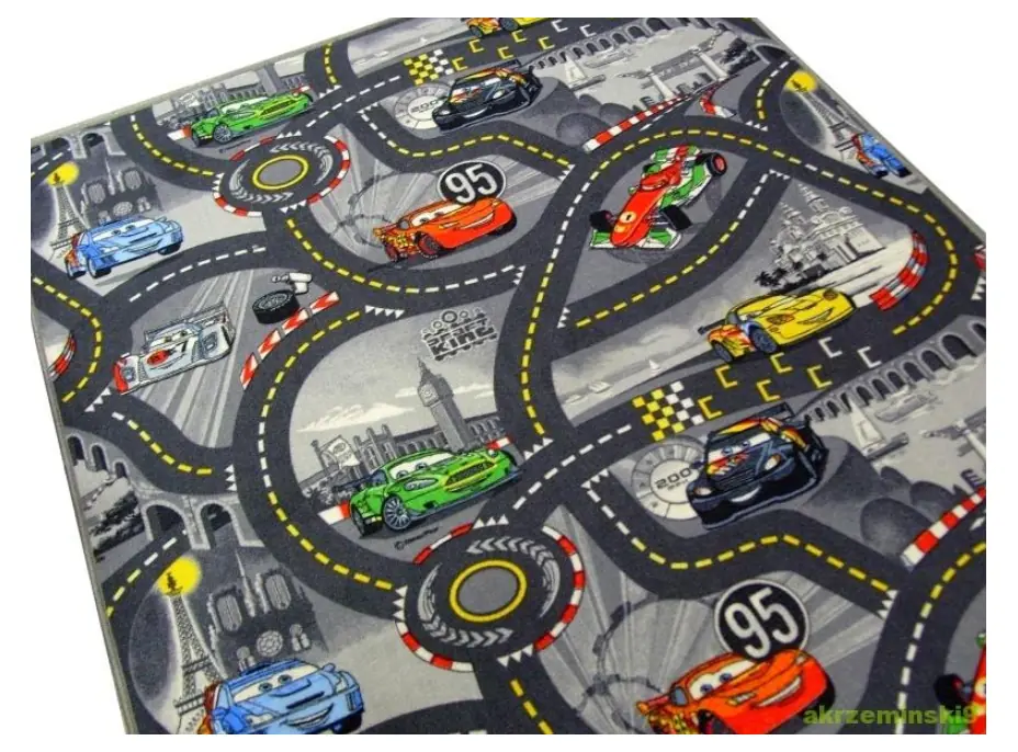 Detský koberec CARS ŠEDÝ