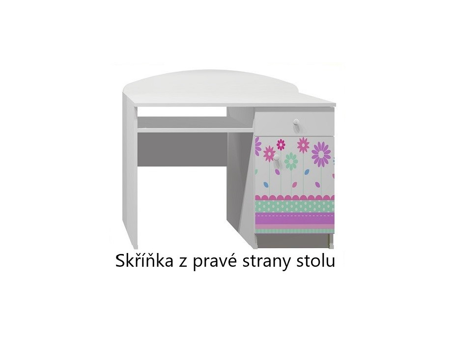 Písací stôl FAREBNÉ KVIETKY - TYP A