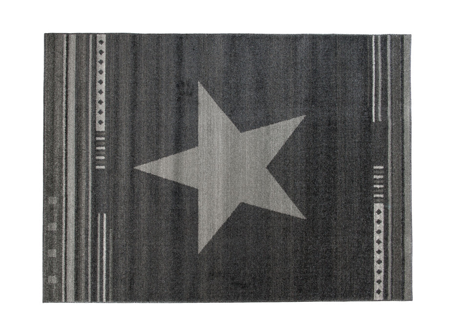 Moderný kusový koberec MAROKO - CENTER STAR antracitový L916A