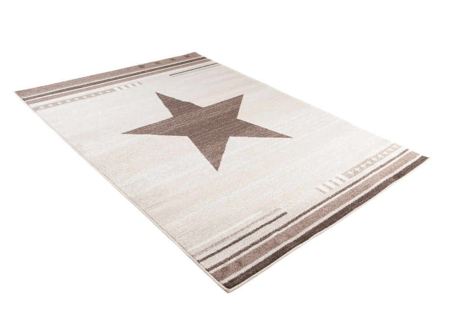 Moderný kusový koberec MAROKO - CENTER STAR krémový L916A