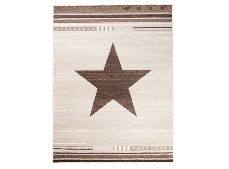 Moderný kusový koberec MAROKO - CENTER STAR krémový L916A