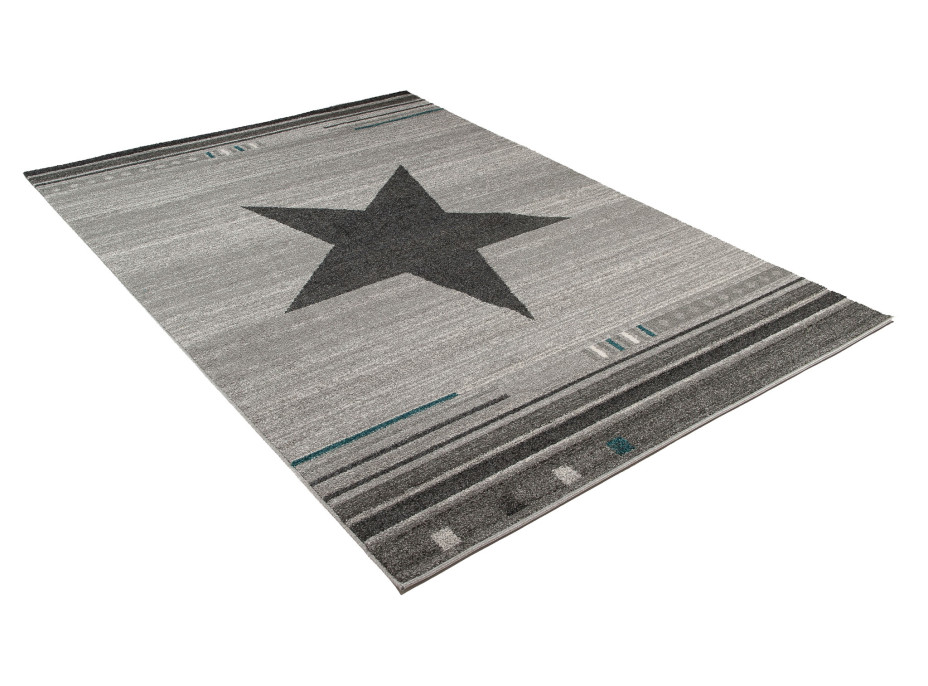 Moderné kusový koberec MAROKO - CENTER STAR svetlo šedý L916C