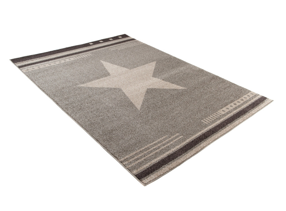 Moderné kusový koberec MAROKO - CENTER STAR tmavosivý L916A