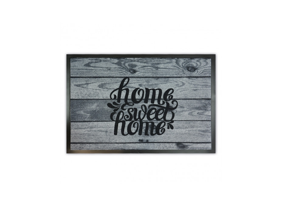 Rohožka "Home sweet home" - sivá s dekorom dreva