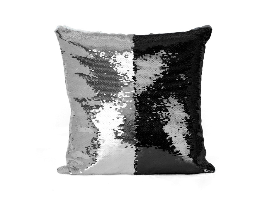 Flitrový vankúš černostříbrná