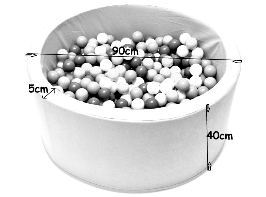 Detský molitanový bazénik + guličky ZDARMA (sivá mozaika)
