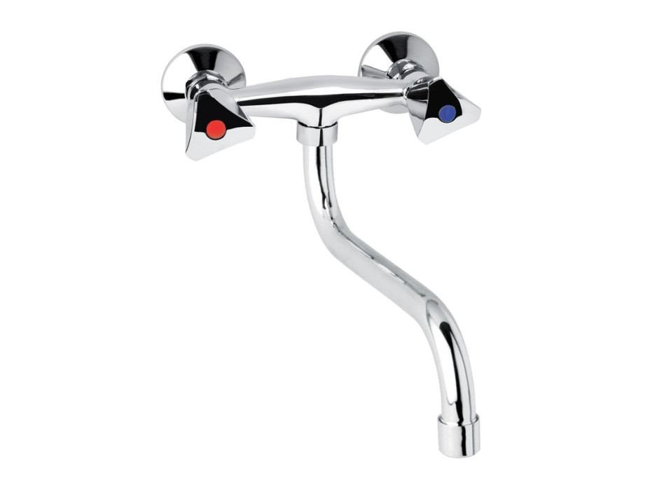 Drezová nástenná batéria, Kasia, 150 mm, s ramienkom rúrkovým ø 18 mm - 200 mm, chróm