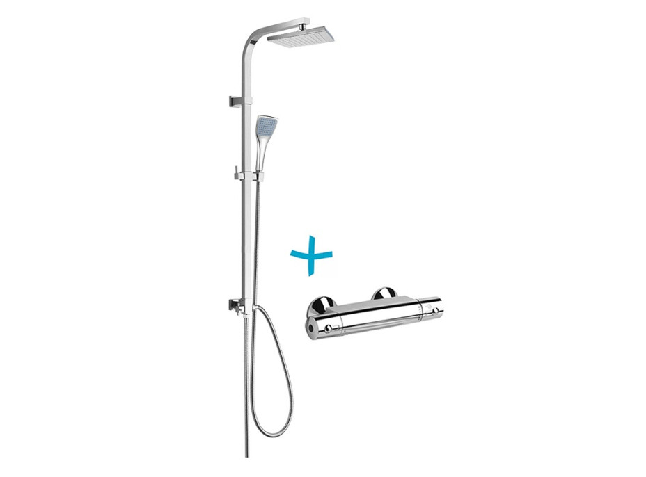 Sprchový set: termostatická batéria + spŕch. súpr. , Tanierová a ručná sprcha
