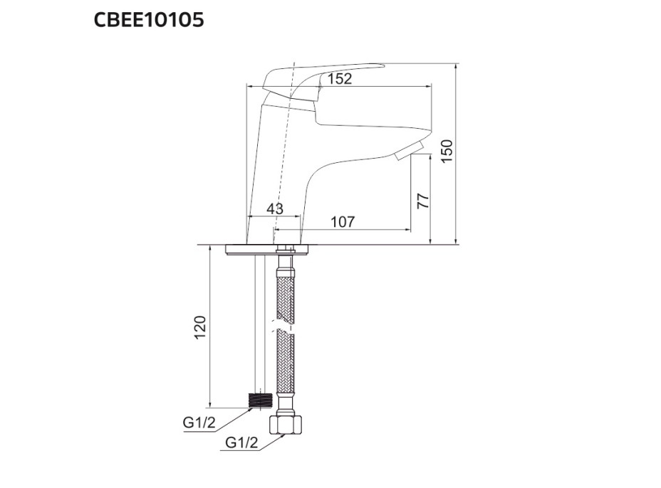 Umývadlová stojanková batéria Lila s bidetovú sprchou