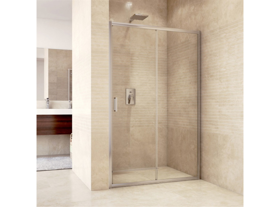 Sprchové dvere zasúvacie, Mistic, 120x190 cm, chróm ALU, sklo Chinchilla