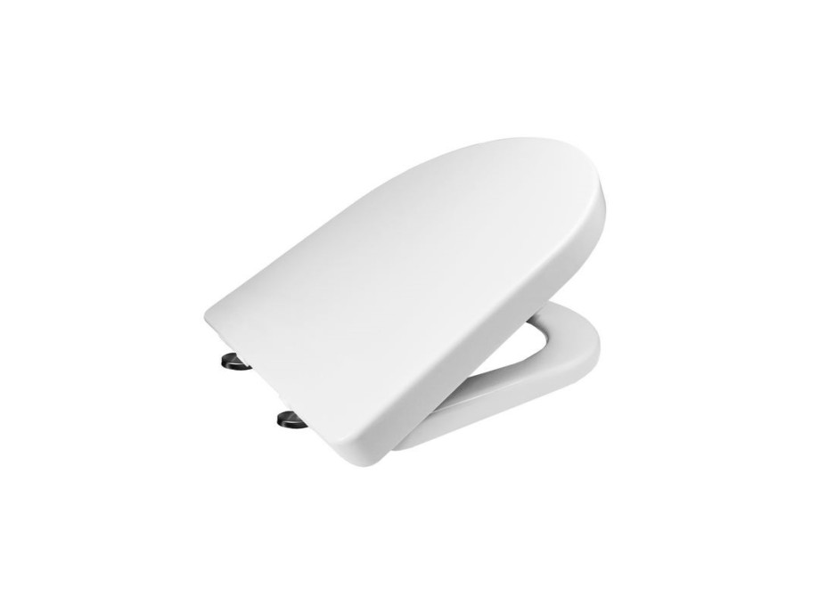 Samozatváracie WC sedátko, hranaté, duroplast, biele, s odnímateľnými pánty CLICK