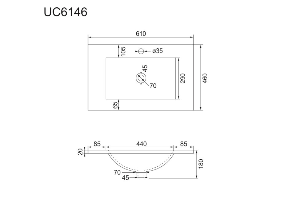 Kúpeľňová skrinka s keramický umývadlom 60 cm, biela / biela
