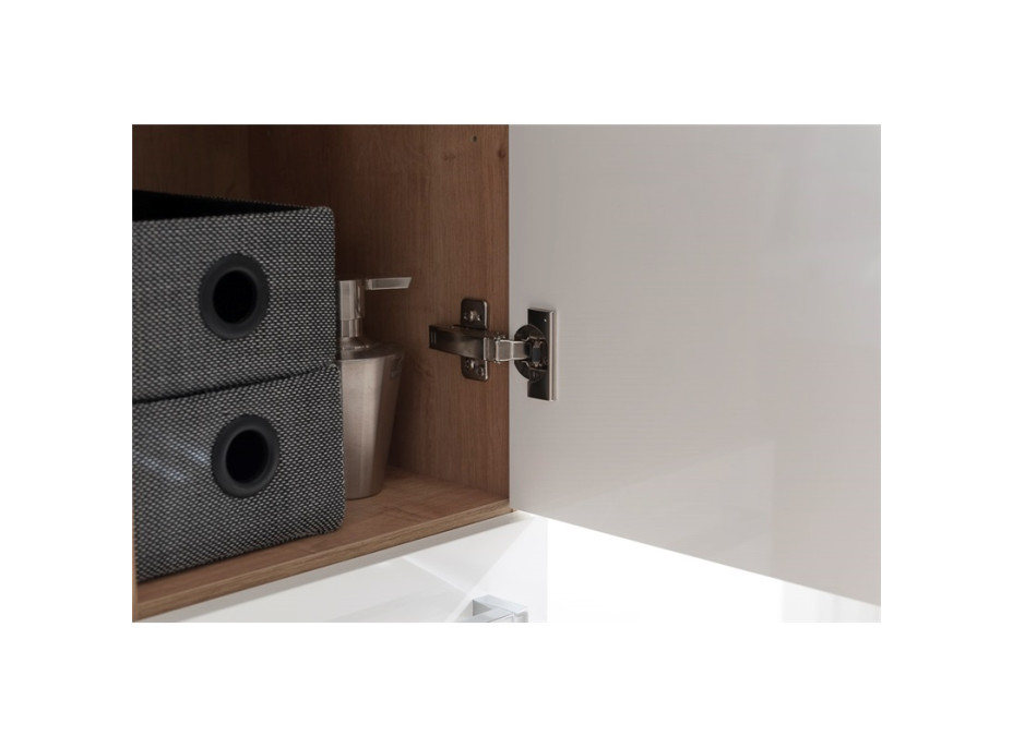 Kúpeľňová skrinka, závesná bez nožičiek, ľavá, biela / biela