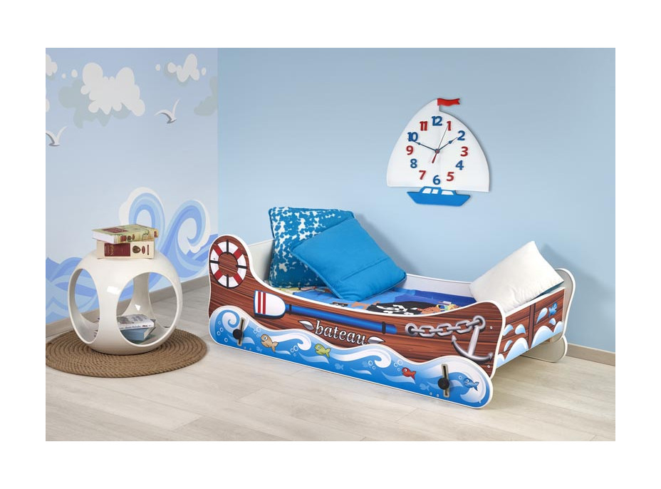Detská posteľ námornícka LOĎ 140x70 cm + MATRACE