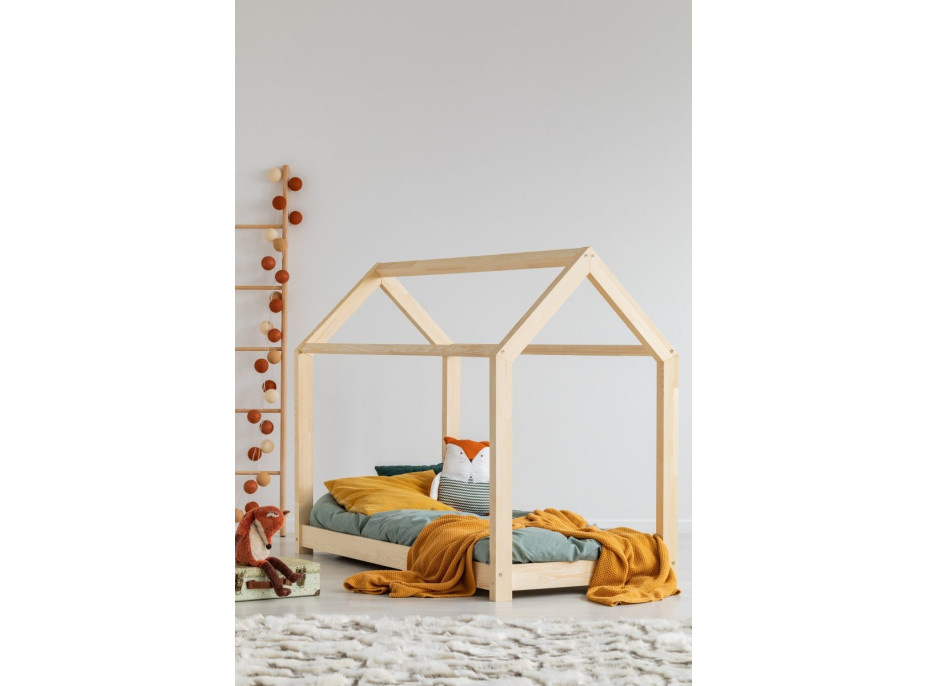 Detská posteľ z masívu DOMČEK - TYP A 160x80 cm