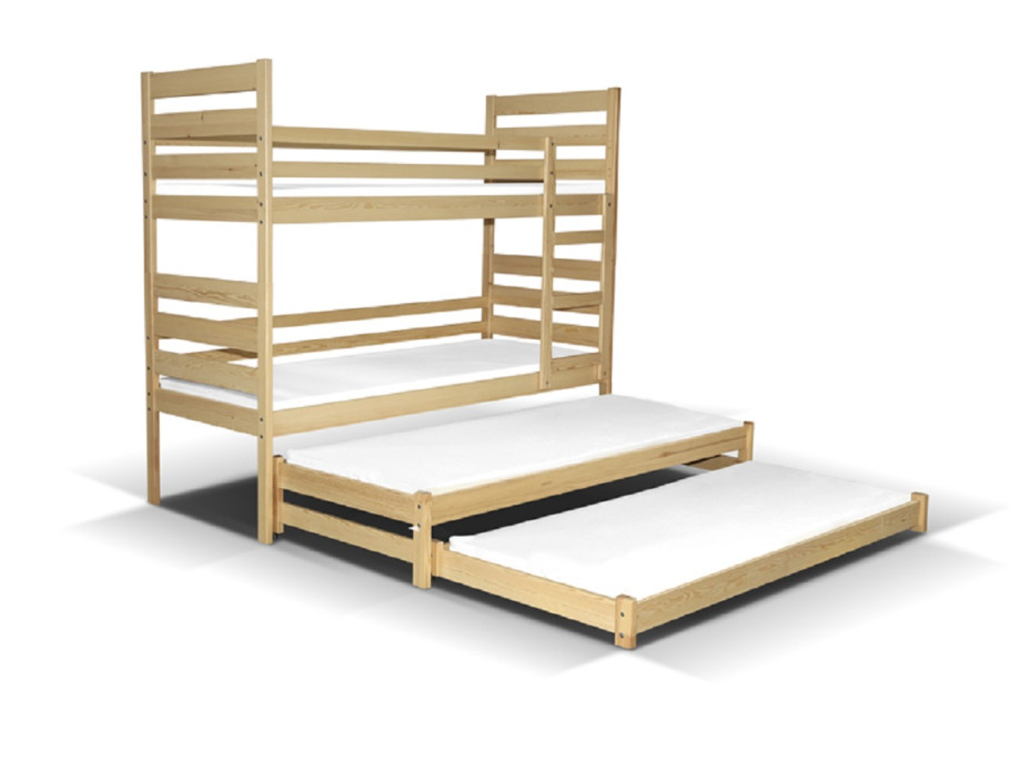 Detská poschodová posteľ s dvoma prístelkami pre 4 osoby MULTI 200x90 cm + matrac ZADARMO!