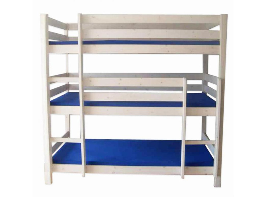 Detská trojposchodová posteľ ALBERT 200x90 cm + matrace ZADARMO!