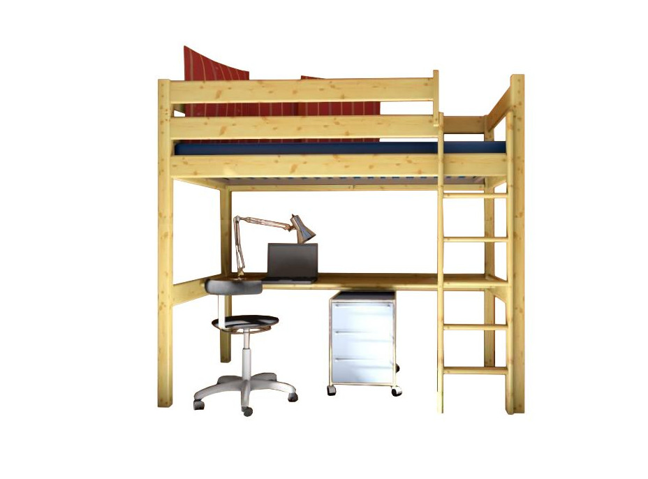 Detská vyvýšená posteľ s písacím stolom DANA 190x80 cm + matrac ZADARMO!