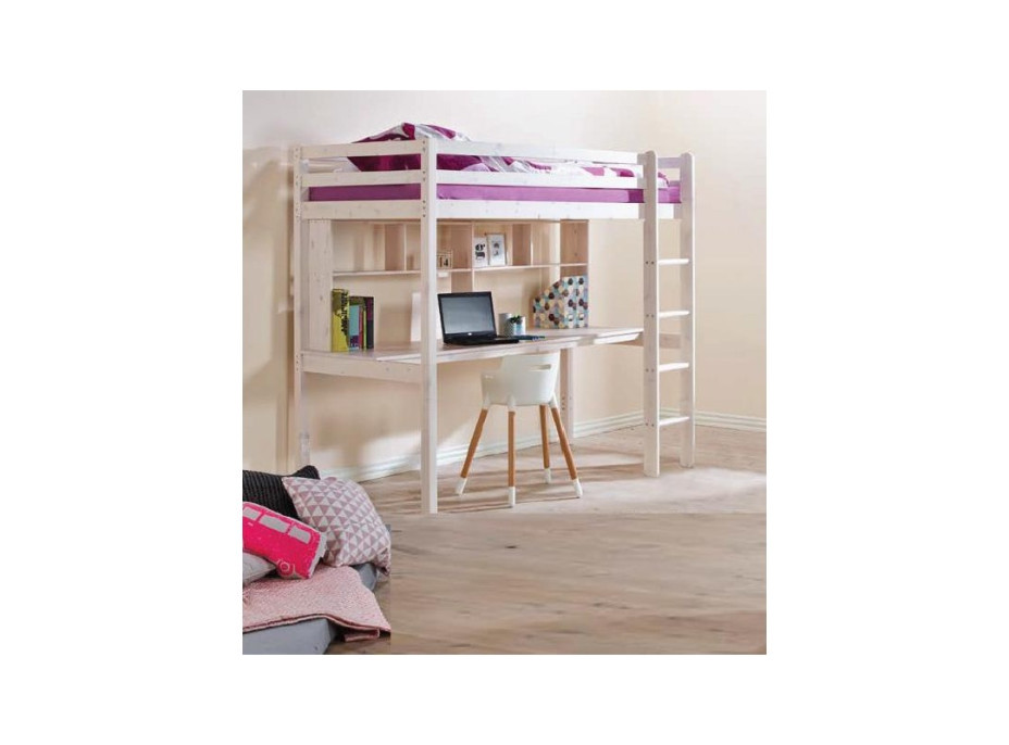 Detská vyvýšená posteľ s písacím stolom KLEOPATRA 200x90 cm + matrac ZADARMO!