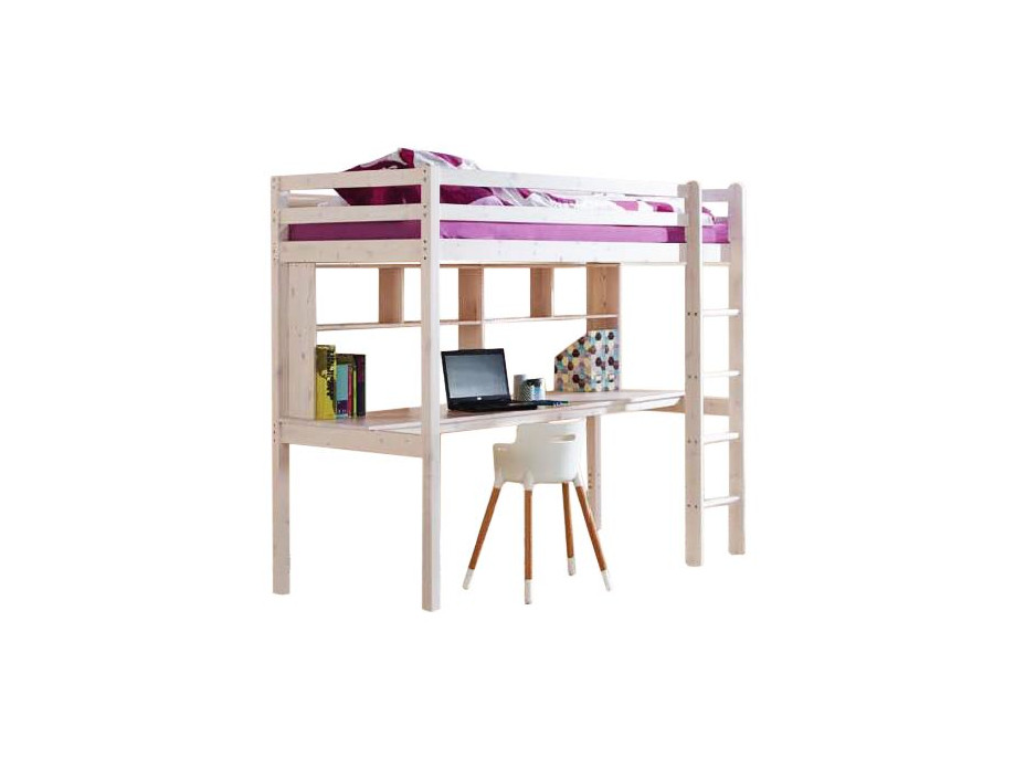 Detská vyvýšená posteľ s písacím stolom KLEOPATRA 200x90 cm + matrac ZADARMO!