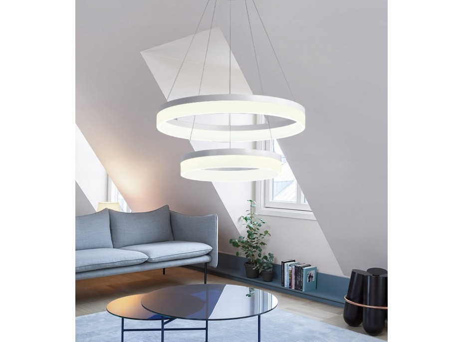 Stropné LED svietidlo MOOD - kruhy 50 + 70 cm + ovládač