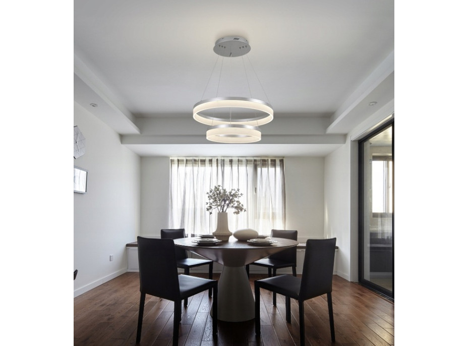 Stropné LED svietidlo MOOD - kruhy 50 + 70 cm + ovládač