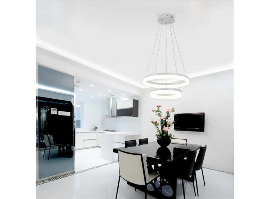 Stropné LED svietidlo MOOD - kruhy 50 + 70 cm + ovládač