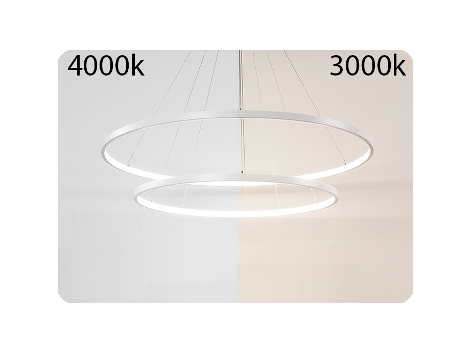 Stropné LED svietidlo MOOD - kruhy 50 + 70 cm + ovládač