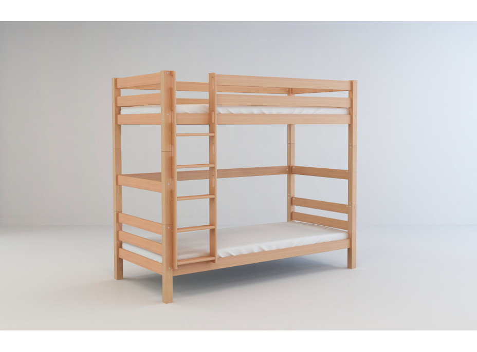 Detská poschodová posteľ z MASÍVU BUK - DANIEL 200x90cm - prírodná