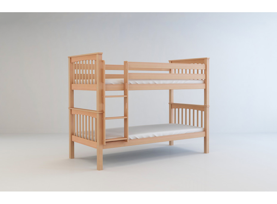 Detská poschodová posteľ z MASÍVU BUK - DAVID 200x90cm - prírodná