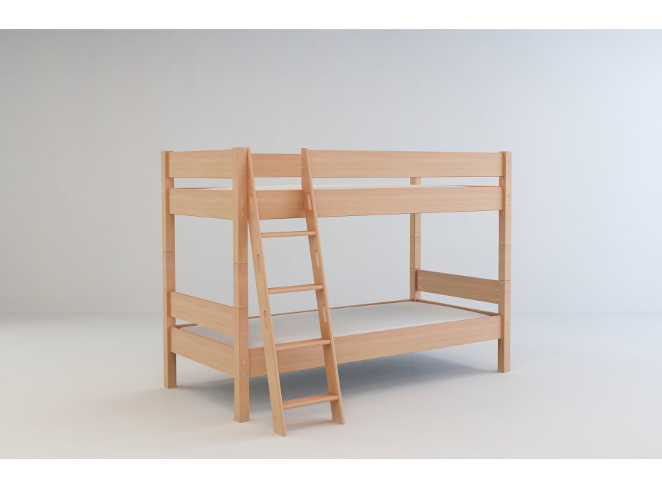 Detská poschodová posteľ z MASÍVU BUK - ERIK 200x90cm - prírodná