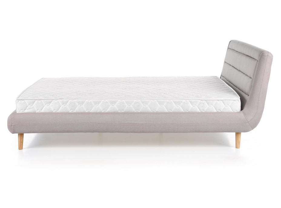 Posteľ z masívu ELEANOR 200x140 cm - čalúnená - svetlá sivá