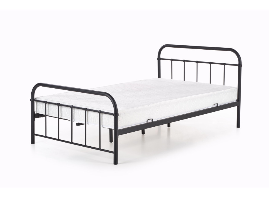 Kovová posteľ LINDA 200x120 cm - čierna