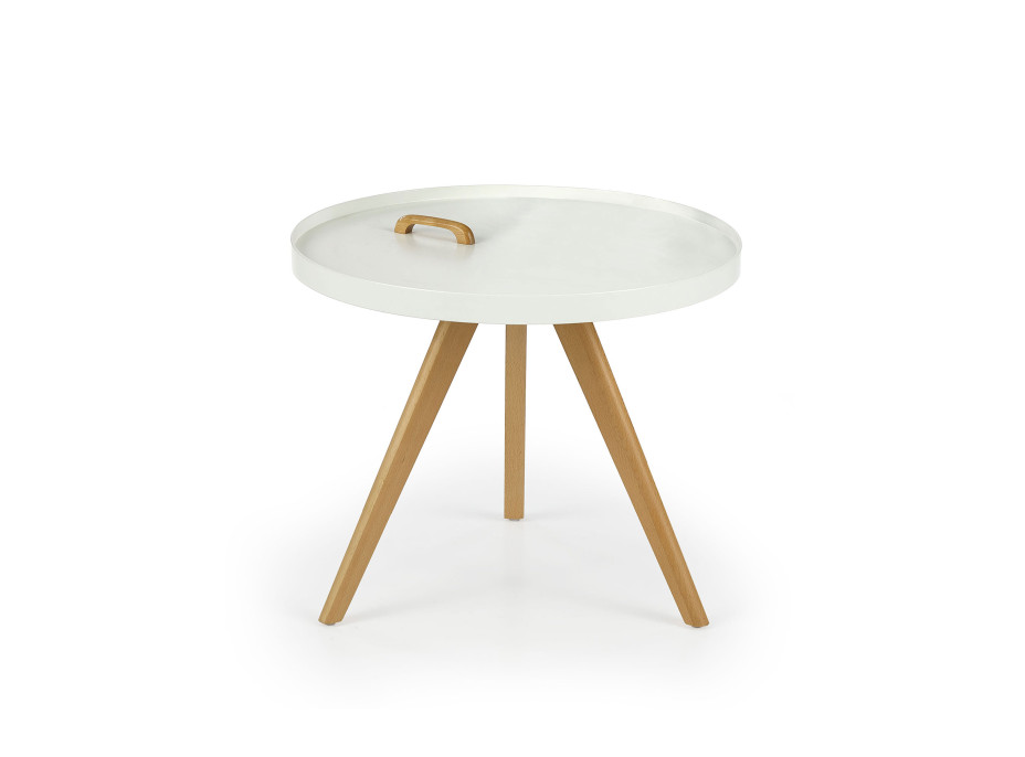 Konferenčný stolík LUKE - bukové drevo / biely