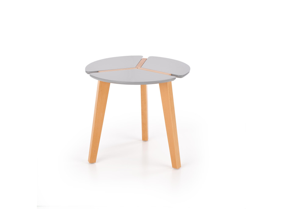Konferenčný stolík pýta - bukové drevo / sivý