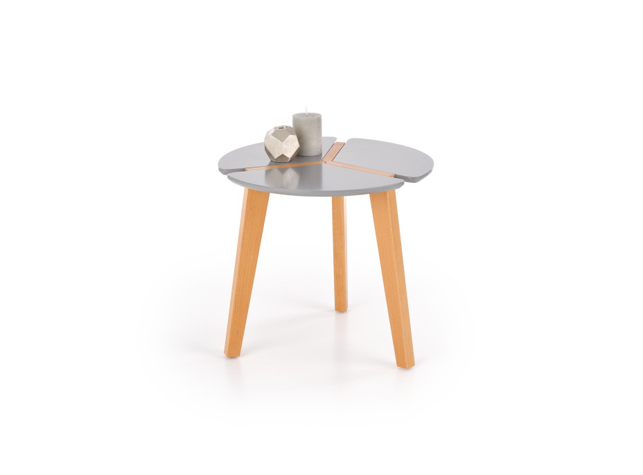 Konferenčný stolík pýta - bukové drevo / sivý
