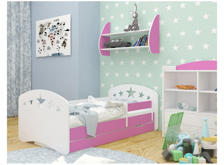 Detská posteľ so zásuvkou 180x90 cm s výrezom hviezdičky + matrace ZADARMO!