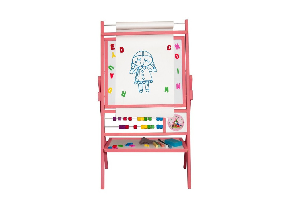 Detská magnetická tabuľa s počítadlom - ružová