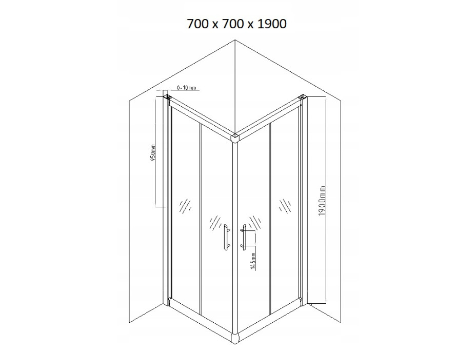 Sprchovací kút MAXMAX MEXEN RIO transparent - 70x70 cm, 860-070-070-01-00