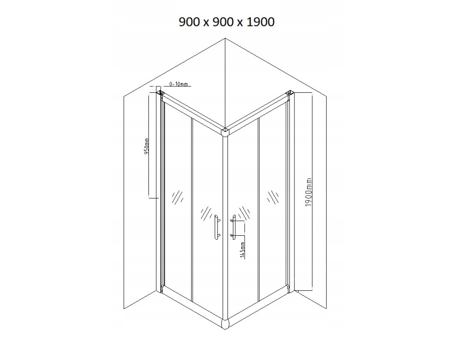 Sprchovací kút maxmax MEXEN RIO transparent - 90x90 cm, 860-090-090-01-00