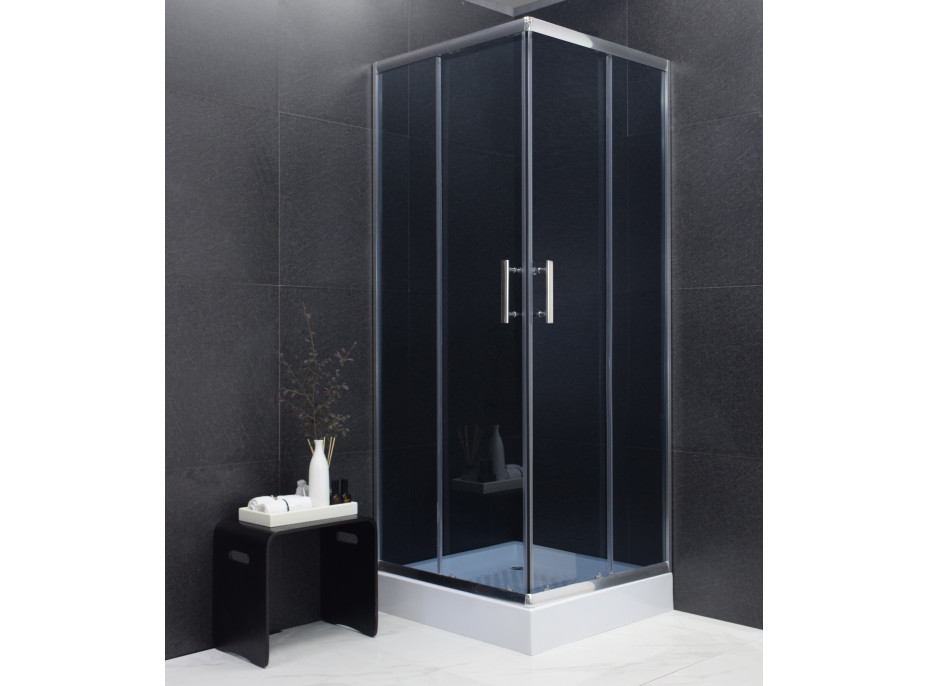 Sprchovací kút MAXMAX MEXEN RIO grafit - 80x80 cm, 860-080-080-01-40