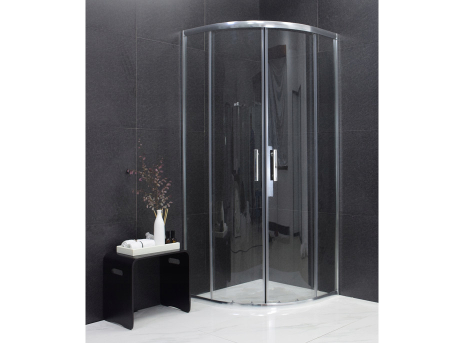 Sprchovací kút maxmax MEXEN RIO transparent - štvrťkruh 70x70 cm, 863-070-070-01-00