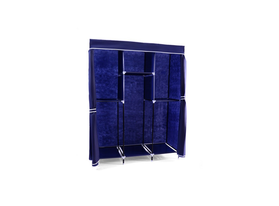 Textilné šatníková skriňa MAX 135x45x175 cm modrá