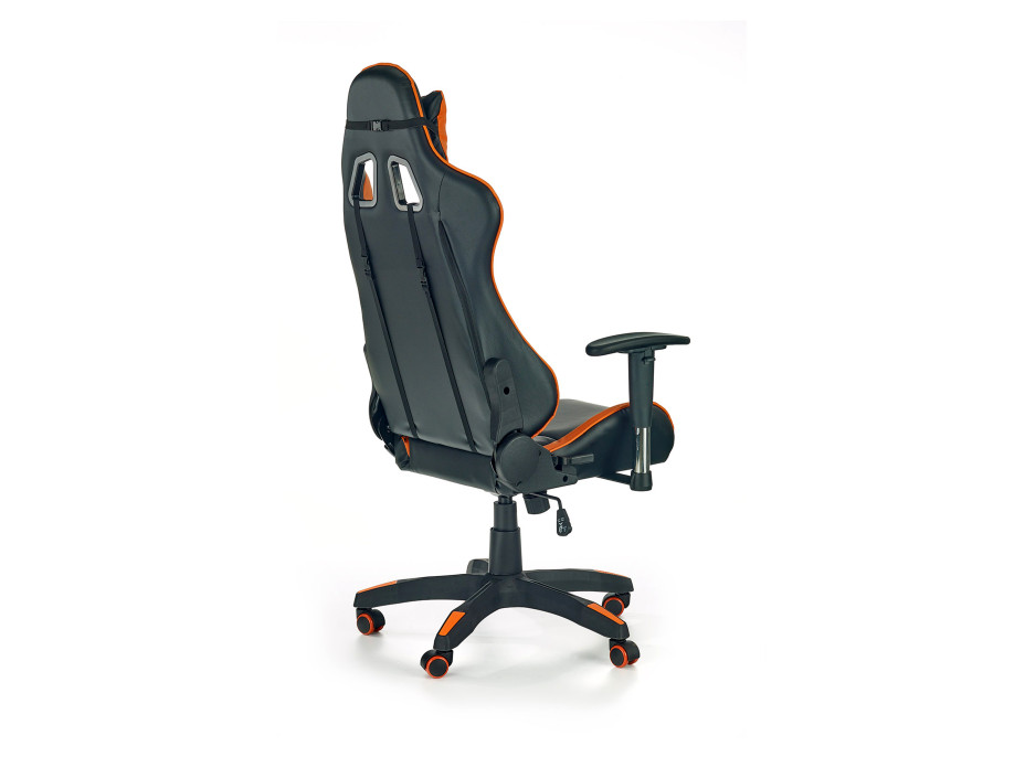 Herná stolička DEFENDER s podnožkou čierno / oranžová