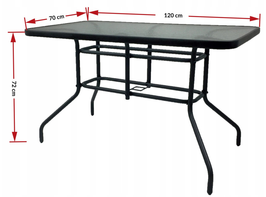 Záhradný kovový stôl MALLORCA - 120x70x72 cm